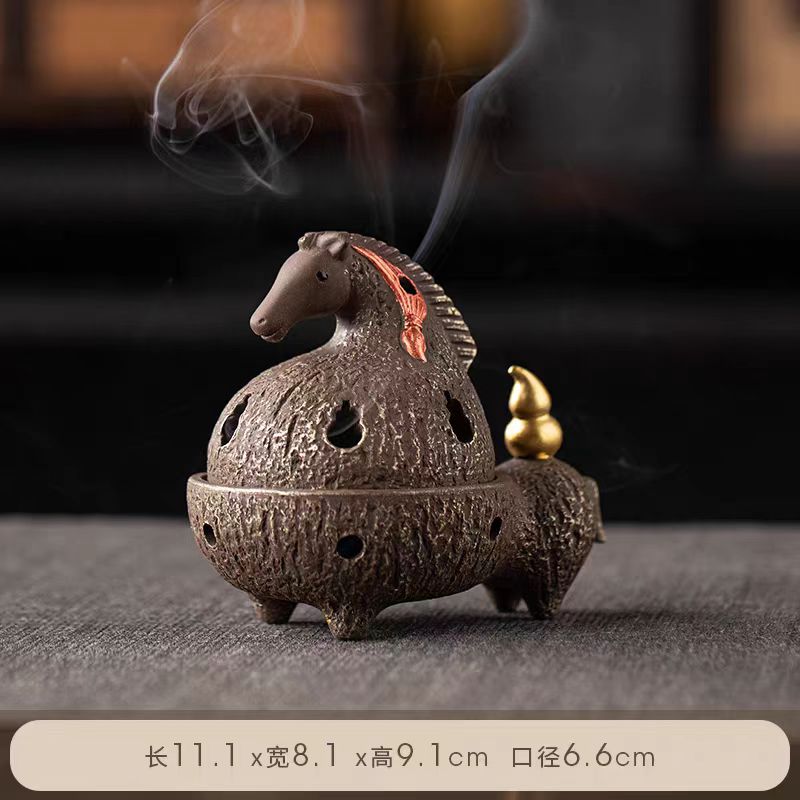 新中式香炉纯铜香薰炉家用室内沉香檀香熏香炉盘香炉创意送礼摆件