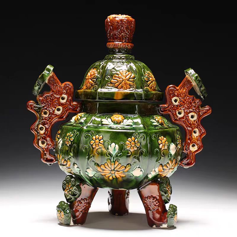 唐三彩中式古典风陶瓷熏炉